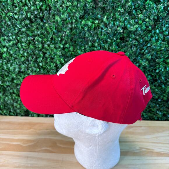 Canada Tim Horton's Red Adjustable Fit Hat Cap Maple Leaf One Size OSFA - Picture 2 of 6